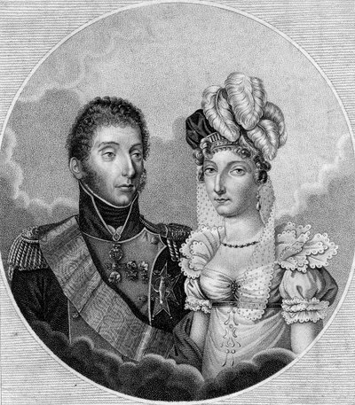 Louis-Antoine, Hertog van Angouleme en Prinses Marie-Therese Charlotte door Unbekannt