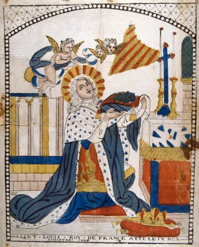 Lodewijk IX, koning van Frankrijk, in de kathedraal van Chartres in zijn kroningsgewaden, 1226 door Unbekannt