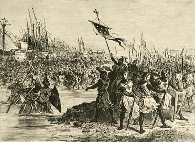 Louis IX. Landen in Egypte, 1249, 1890 door Unbekannt