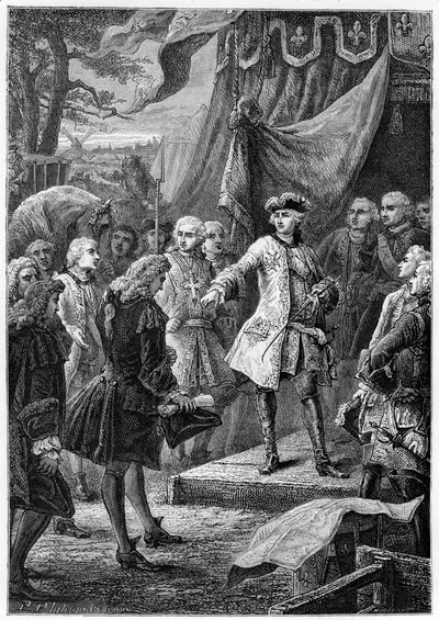 Lodewijk XV, koning van Frankrijk en de ambassadeur van Nederland, 19e eeuw door Unbekannt