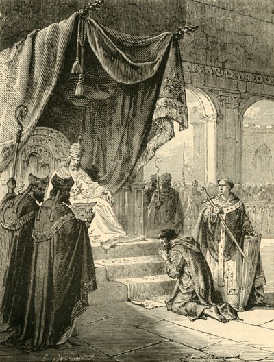 Lodewijk de Vrome doet boete voor de behandeling van zijn neef, Bernard, c818, 1890 door Unbekannt