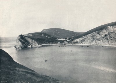 Lulworth - Lulworth Cove en dorp, 1895 door Unbekannt