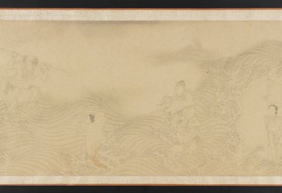 Luohans die land en zee oversteken, Ming of Qing-dynastie, 17e eeuw door Unbekannt