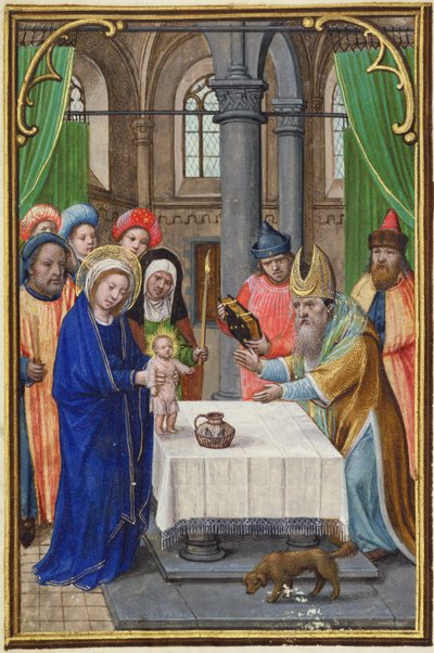 MS.257A De Presentatie in de Tempel, uit een Gebedenboek, begin 16e eeuw door Unbekannt