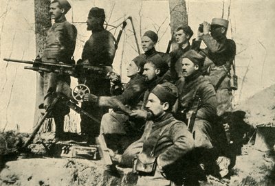 Machinegeweer sectie van Zouaven, Eerste Wereldoorlog, 1915, c1920 door Unbekannt