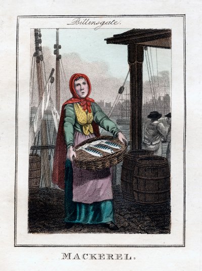 Makreel, Billingsgate, Londen, 1805 door Unbekannt
