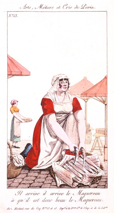 Makreelverkoper, 1826 door Unbekannt