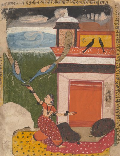 Madhumadhavai Ragini...uit een verspreide Ragamala-serie, ca. 1640-50 door Unbekannt