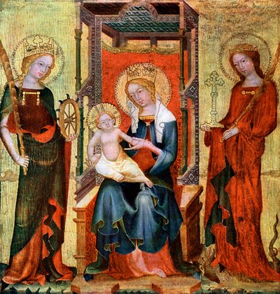 Madonna tussen St. Catharina en Margaretha, c1360 1955 door Unbekannt