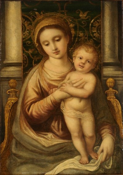 Madonna en kind, 19e eeuw door Unbekannt