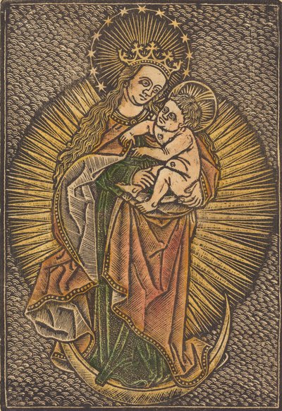Madonna en Kind in Glorie door Unbekannt