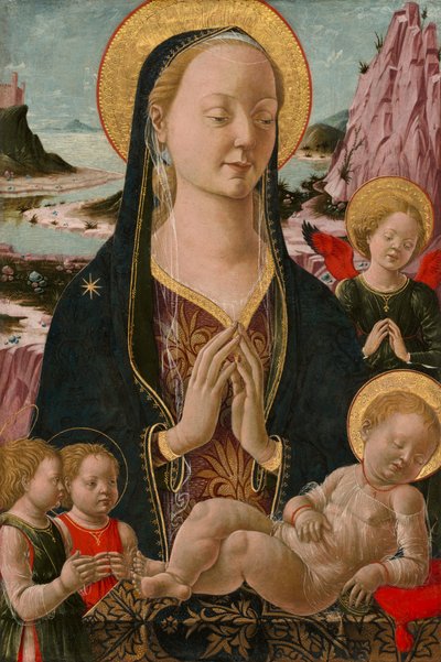Madonna en Kind met Engelen door Unbekannt