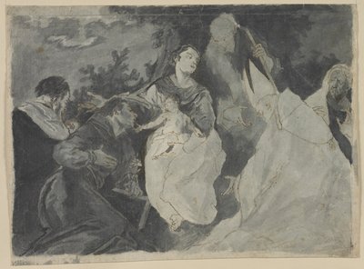 Madonna en Kind met Heiligen, 1700s door Unbekannt