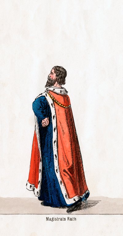 Magistraat, kostuumontwerp voor Shakespeares toneelstuk, Henry VIII, 19e eeuw door Unbekannt