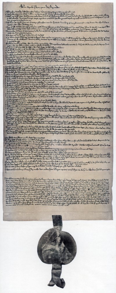 Magna Carta, Engels handvest oorspronkelijk uitgegeven in 1215 door Unbekannt