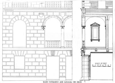 Hoofdingang en loggia op 38 Street, Fraternity Clubs Building, New York City, 1924 door Unbekannt