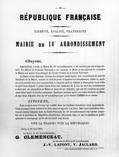 Mairie du 18e arrondissement, uit Franse politieke posters van de Parijse Commune door Unbekannt