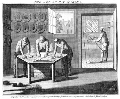 Het Maken van Beverhoeden, 1750 door Unbekannt