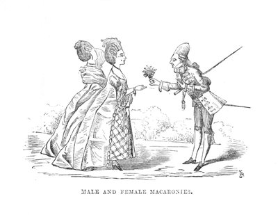 Mannelijke en vrouwelijke macaronies, ca. 1870 door Unbekannt