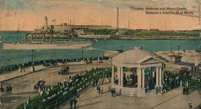 Malecon en Morro Kasteel, Havana, Cuba, c1920 door Unbekannt