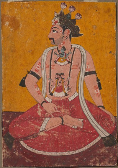 Man Dhata in Yogi-positie, ca. 1690-1700 door Unbekannt