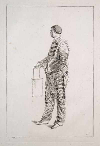 Man staand, 1700s door Unbekannt