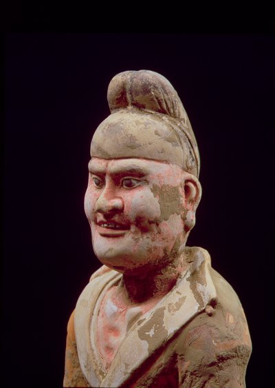 Man die langs de Zijderoute reist, detail van de buste, Chinees, Tang-dynastie (618-906) door Unbekannt