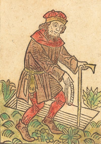 Man die naar een Graf loopt, ca. 1495 door Unbekannt