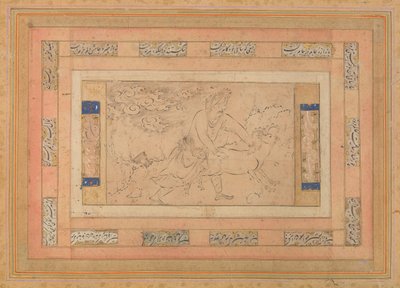 Man met een ram, Folio uit het Bellini Album, ca. 1600 door Unbekannt
