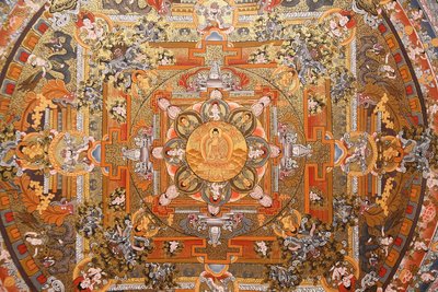Mandala op een thangka, Bhaktapur, Nepal door Unbekannt