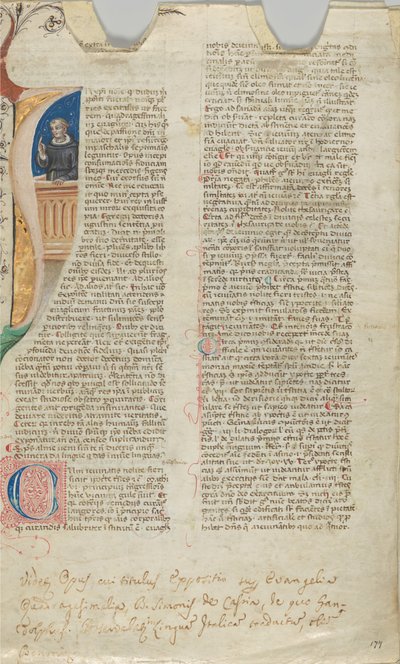Manuscriptblad, 14e eeuw door Unbekannt