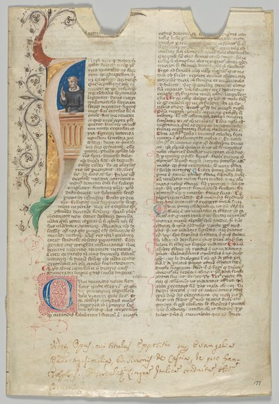 Manuscriptblad, Italiaans, 14e eeuw door Unbekannt