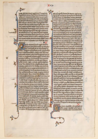 Manuscriptblad uit een Bijbel, ca. 1280-1300 door Unbekannt