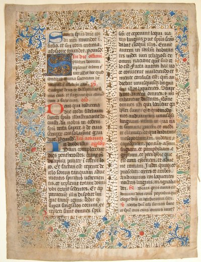 Manuscriptblad uit een missaal, Frans door Unbekannt