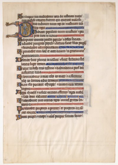 Manuscriptblad uit een Koninklijke Psalter door Unbekannt