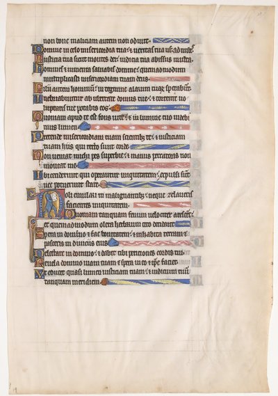 Manuscriptblad uit een koninklijke psalter door Unbekannt