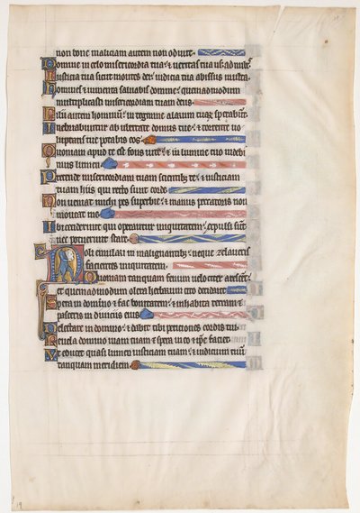 Manuscriptblad uit een Koninklijke Psalter, Brits, 13e eeuw door Unbekannt
