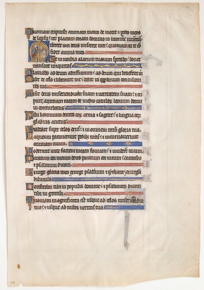 Manuscriptblad uit een Koninklijk Psalter, Brits, 13e eeuw door Unbekannt