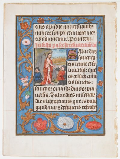 Manuscriptblad met de Opstanding, uit een Getijdenboek, ca. 1500 door Unbekannt