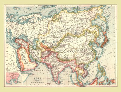 Kaart van Azië, 1902 door Unbekannt