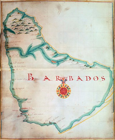 Kaart van Barbados, 1683 door Unbekannt