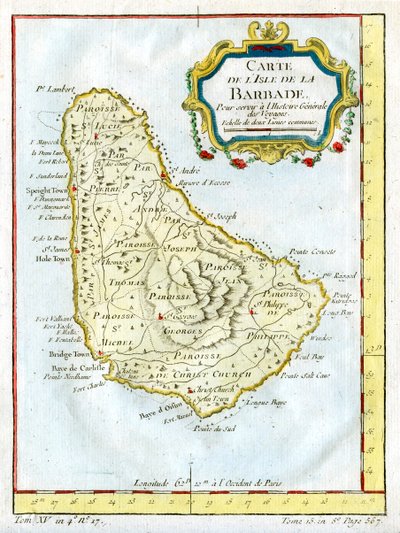 Kaart van Barbados door Unbekannt