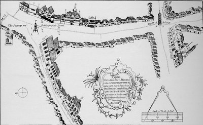 Kaart van Bishopsgate, City of London door Unbekannt