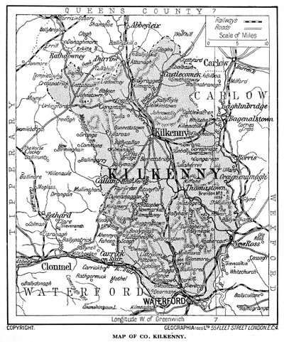 Kaart van County Kilkenny, Ierland, 1924-1926 door Unbekannt