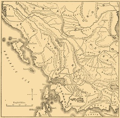 Kaart van Epirus en West-Griekenland, 1890 door Unbekannt