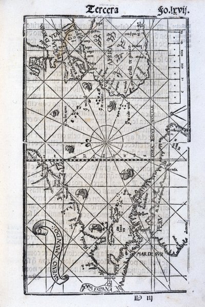 Kaart van Europa, Afrika en de Amerika