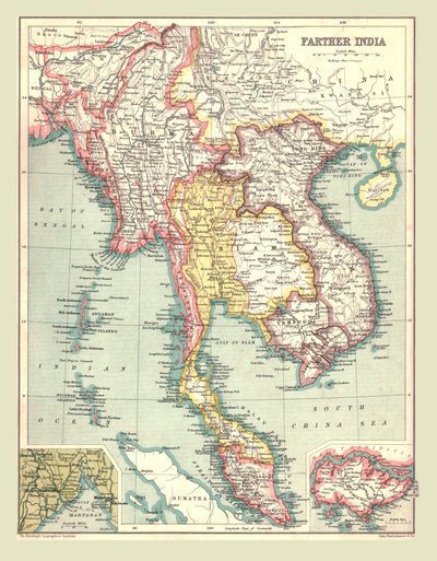 Kaart van Achter-Indië, 1902 door Unbekannt