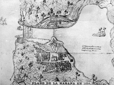 Kaart van Havana, 1608 door Unbekannt