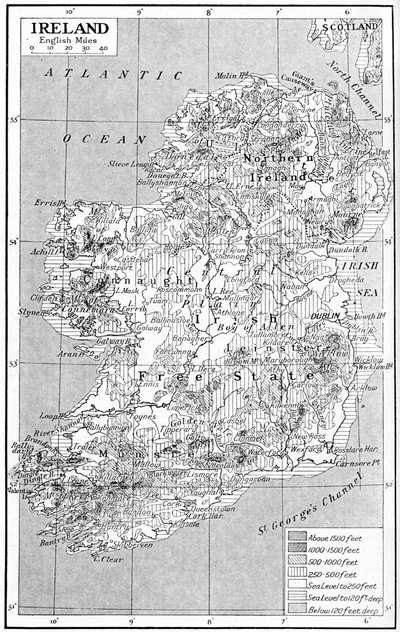 Kaart van Ierland, ca. 1930s door Unbekannt