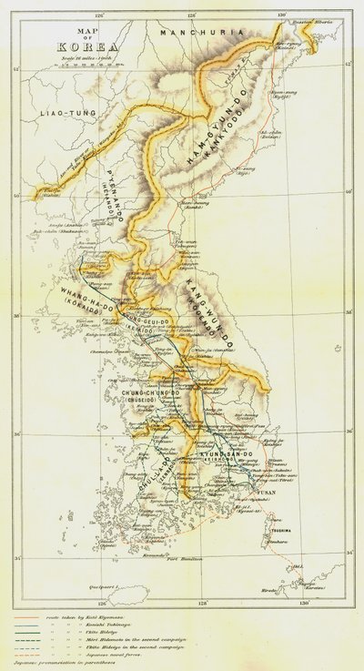 Kaart van Korea, 1903 door Unbekannt